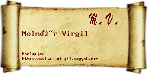 Molnár Virgil névjegykártya